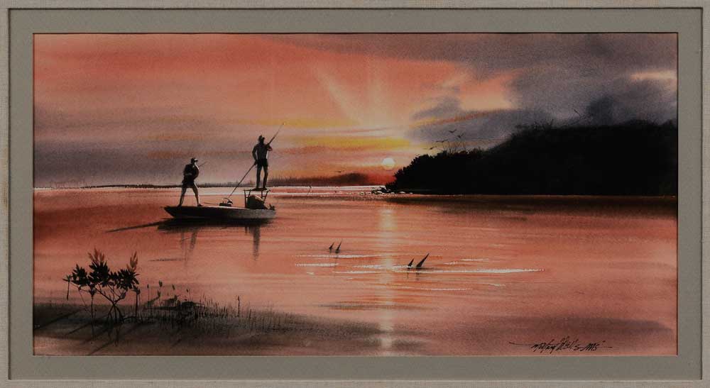 Appraisal: Millard Wells Florida late th early st century Fishermen at