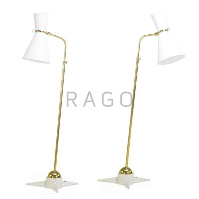 Appraisal: BORIS LACROIX Pair of adjustable floor lamps Condition Report