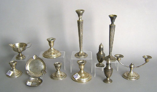 Appraisal: Group of sterling and weighted table articles