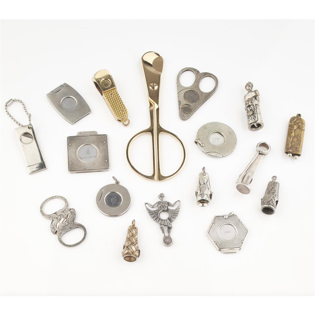 Appraisal: A collection of various cigar cutters mainly American comprising Dunhill