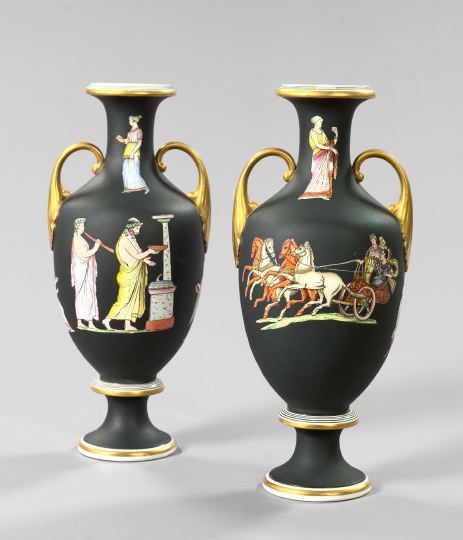 Appraisal: Pair of Fenton Two-Handled Garniture Vases third quarter th century