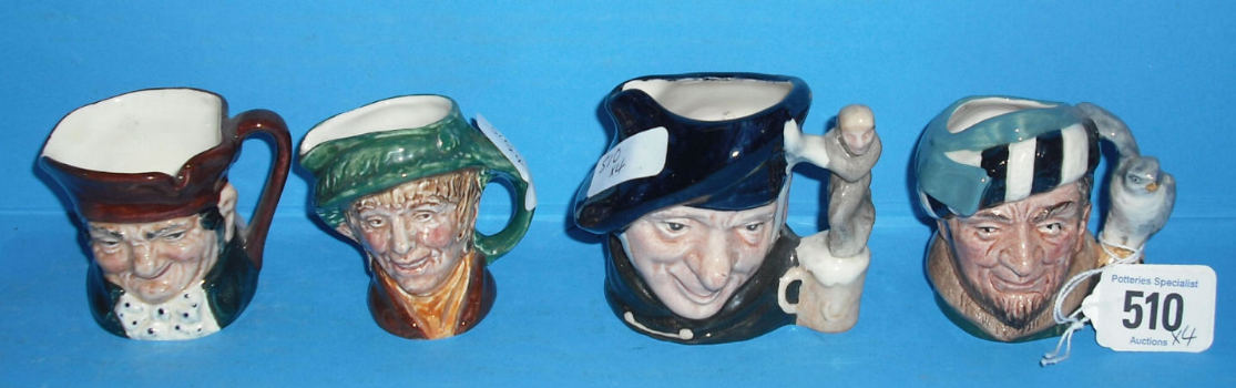 Appraisal: Royal Doulton miniature Character jugs The Falconer D Tom o