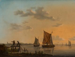 Appraisal: TH CENTURY DUTCH TH CENTURY DUTCHCoastal Scene oil on panel