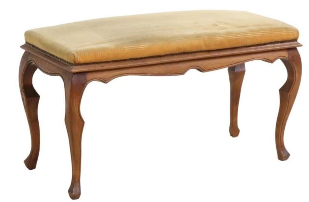 Appraisal: Louis XV style upholstered small bench early th c upholstered