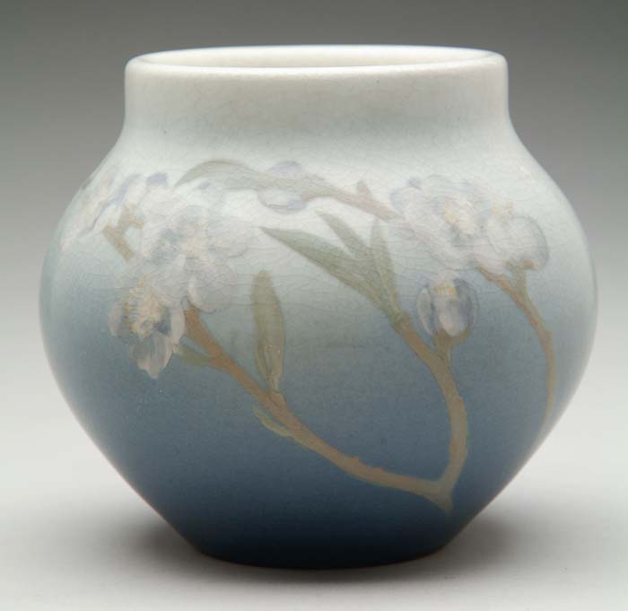 Appraisal: ROOKWOOD VASE Lovely Rookwood vase has white and blue dogwood