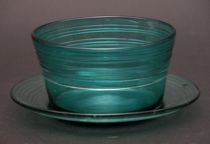 Appraisal: Steuben Finger Bowl Liner Pomona green finger bowl and liner