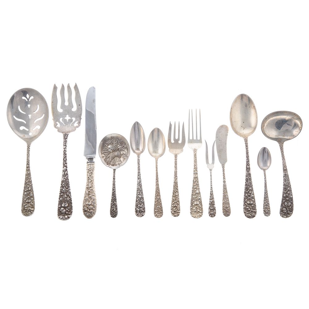 Appraisal: Stieff Sterling Stieff Rose Flatware Service Including New French dinner