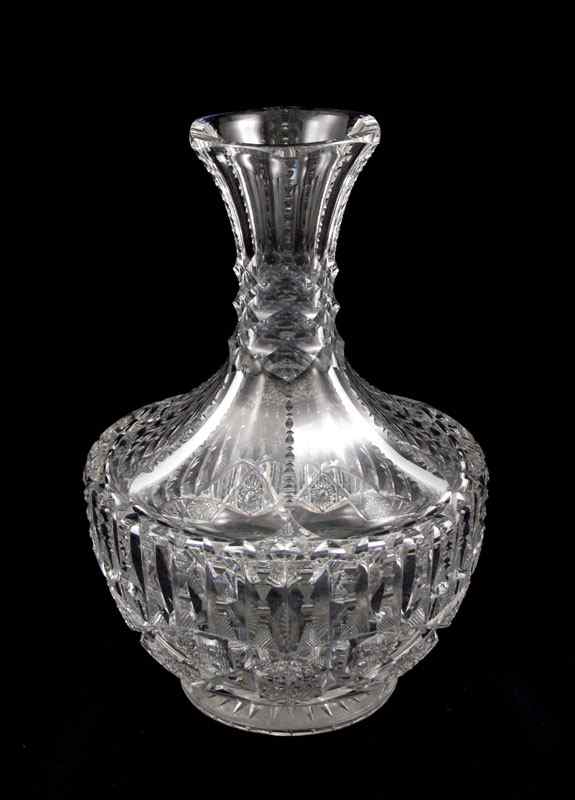 Appraisal: SIGNED LIBBEY CUT GLASS CARAFE American Brilliant cut glass at