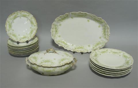 Appraisal: LIMOGES PART SERVICE Printed Elite marks each with pale green