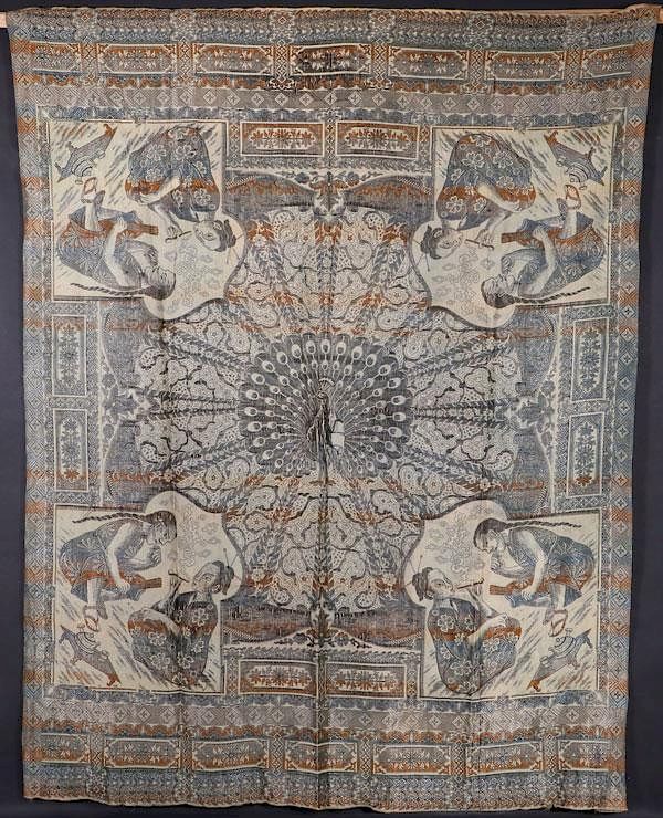 Appraisal: A CHINNOSERIE TAPESTRY WOVEN SILK COVERLET A CHINNOSERIE TAPESTRY WOVEN