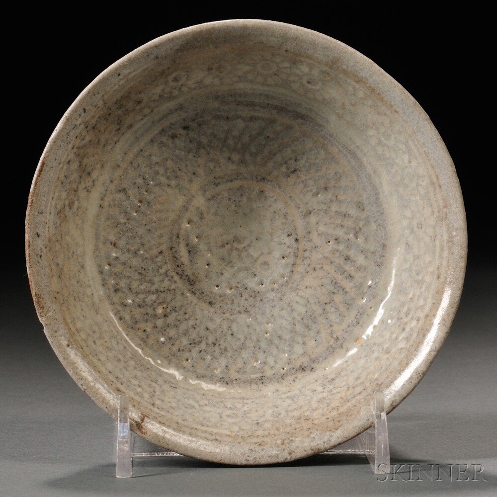 Appraisal: Small Buncheong Dish Korea th century angled body line with