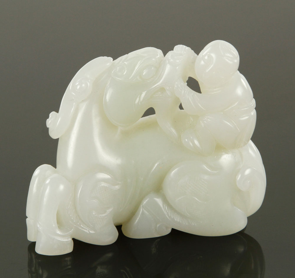 Appraisal: - Carved White Jade Pendant Carved white jade pendant in