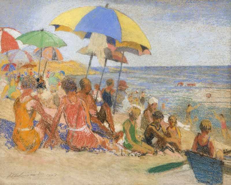 Appraisal: William Alexander Griffith - Laguna Beach CA Sun Bathers likely