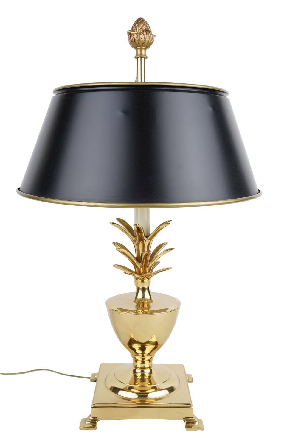 Appraisal: BRASS PINEAPPLE FORM TABLE LAMP total inches high Condition