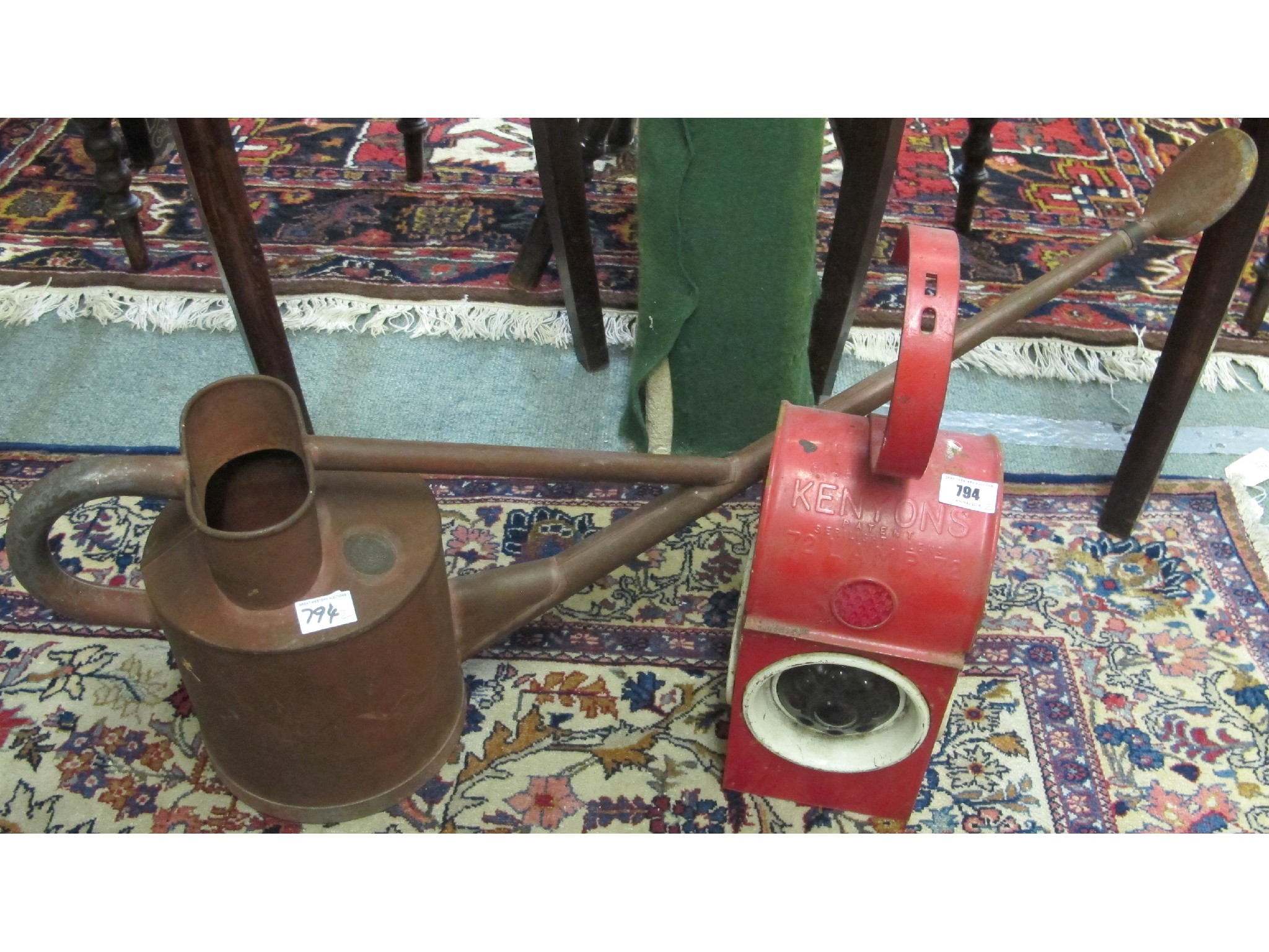 Appraisal: A Kenyons serilight lens lamp red and a Haws long