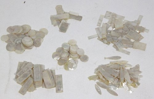 Appraisal: A large quantity of Chinese mother-of-pearl gaming counters of various