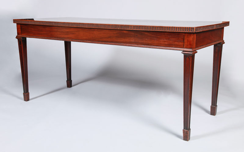 Appraisal: GEORGE III STYLE INLAID MAHOGANY CONSOLE TABLE x x in