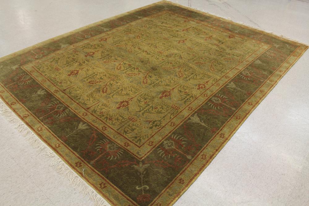 Appraisal: CONTEMPORARY HAND KNOTTED NEPALI CARPET Himalayan wool pile Spanish Arts