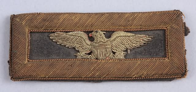 Appraisal: Single bordered infantry colonel's shoulder strap in bullion thread Strap