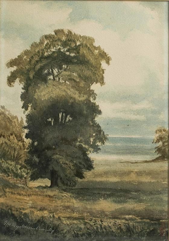 Appraisal: Attributed to Peter Moran Watercolor Framed watercolor The Mysterious Country