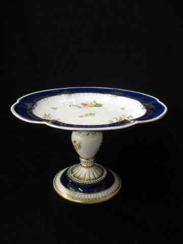 Appraisal: Rockingham or Buckingham Porcelaindessert stand handpainted floral sprays cobalt gold