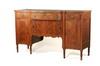 Appraisal: SIDEBOARD - Sheraton period mahogany sideboard Three drawer top with