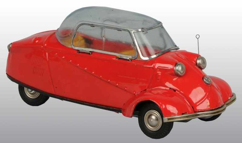 Appraisal: Tin Litho Messerschmitt Friction Toy Description Japanese Working Plastic bubble