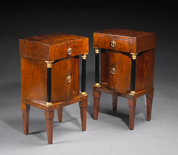 Appraisal: A pair of Italian Neoclassical parcel ebonized and parcel gilt