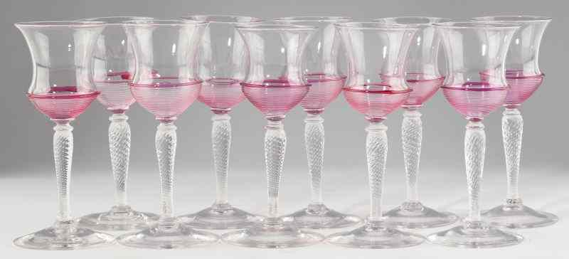 Appraisal: Set of Ten Steuben Wine Glassessigned STEUBEN on the base