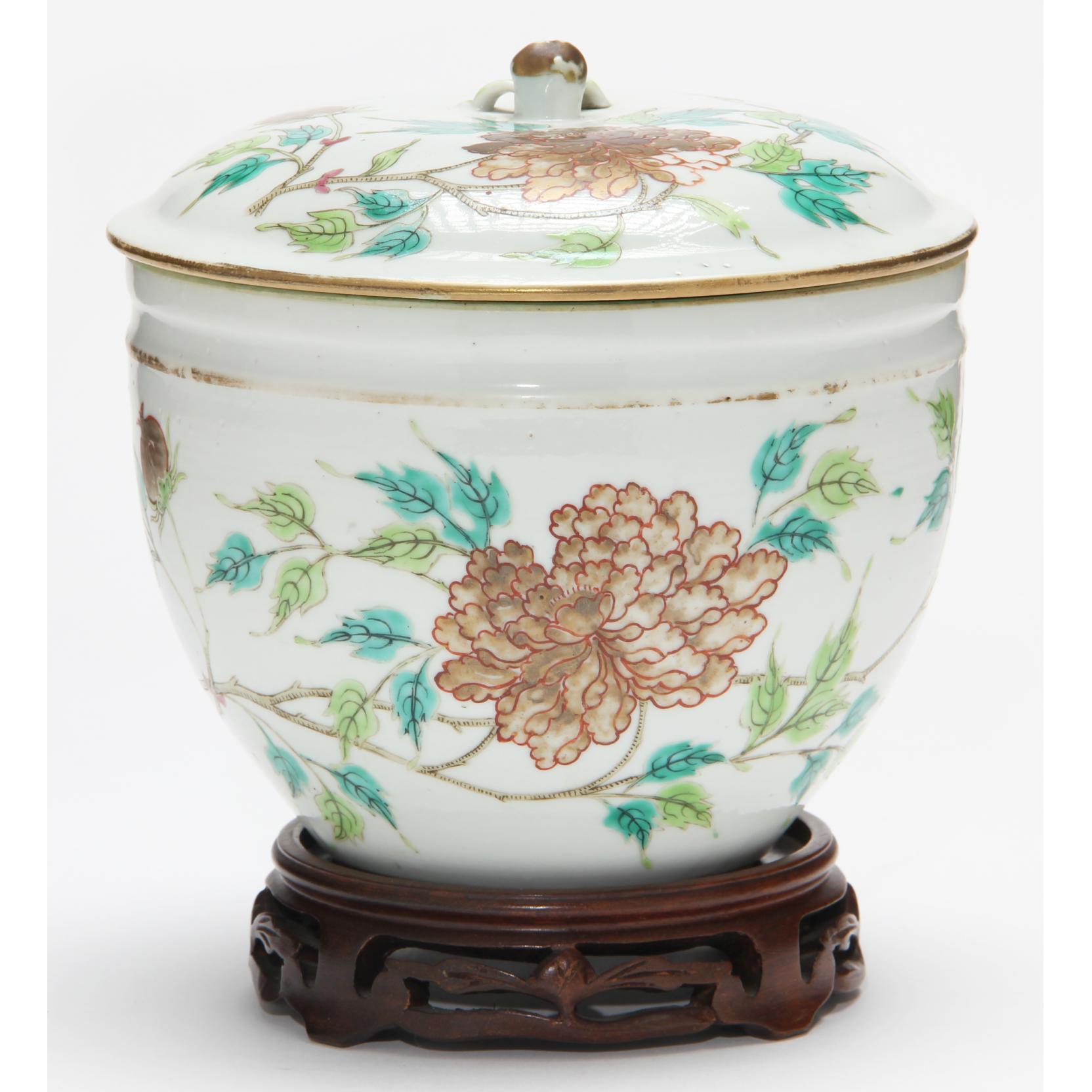 Appraisal: Chinese Porcelain Storage Jar with Cover circa with turquoise glazed