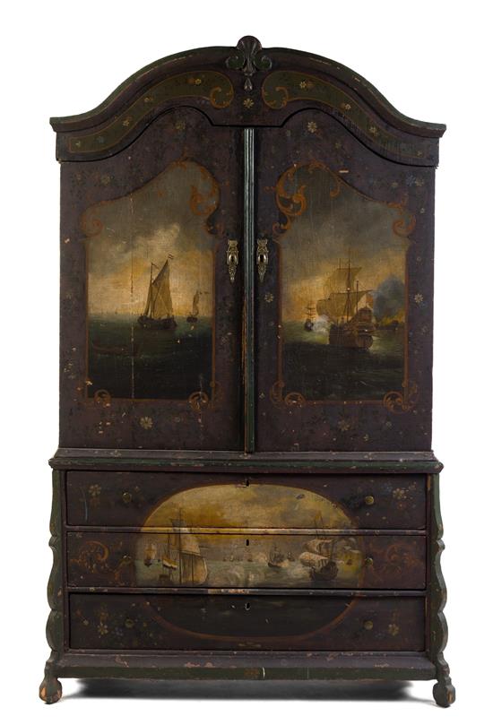 Appraisal: Sale Lot A Dutch Painted Linen Press th th century