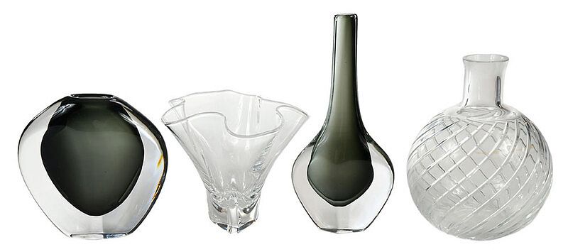 Appraisal: Group of Four Modern Glass Vases th century including two