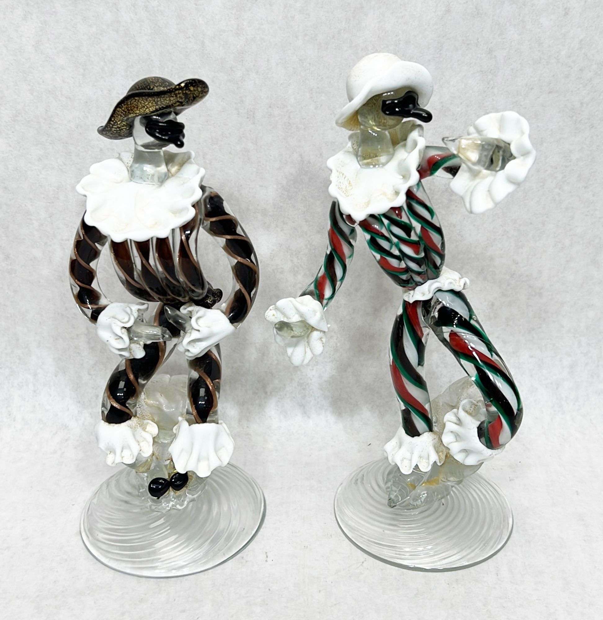 Appraisal: Pair Italian Murano art glass harlequin figurinesMid thC Slightly taller