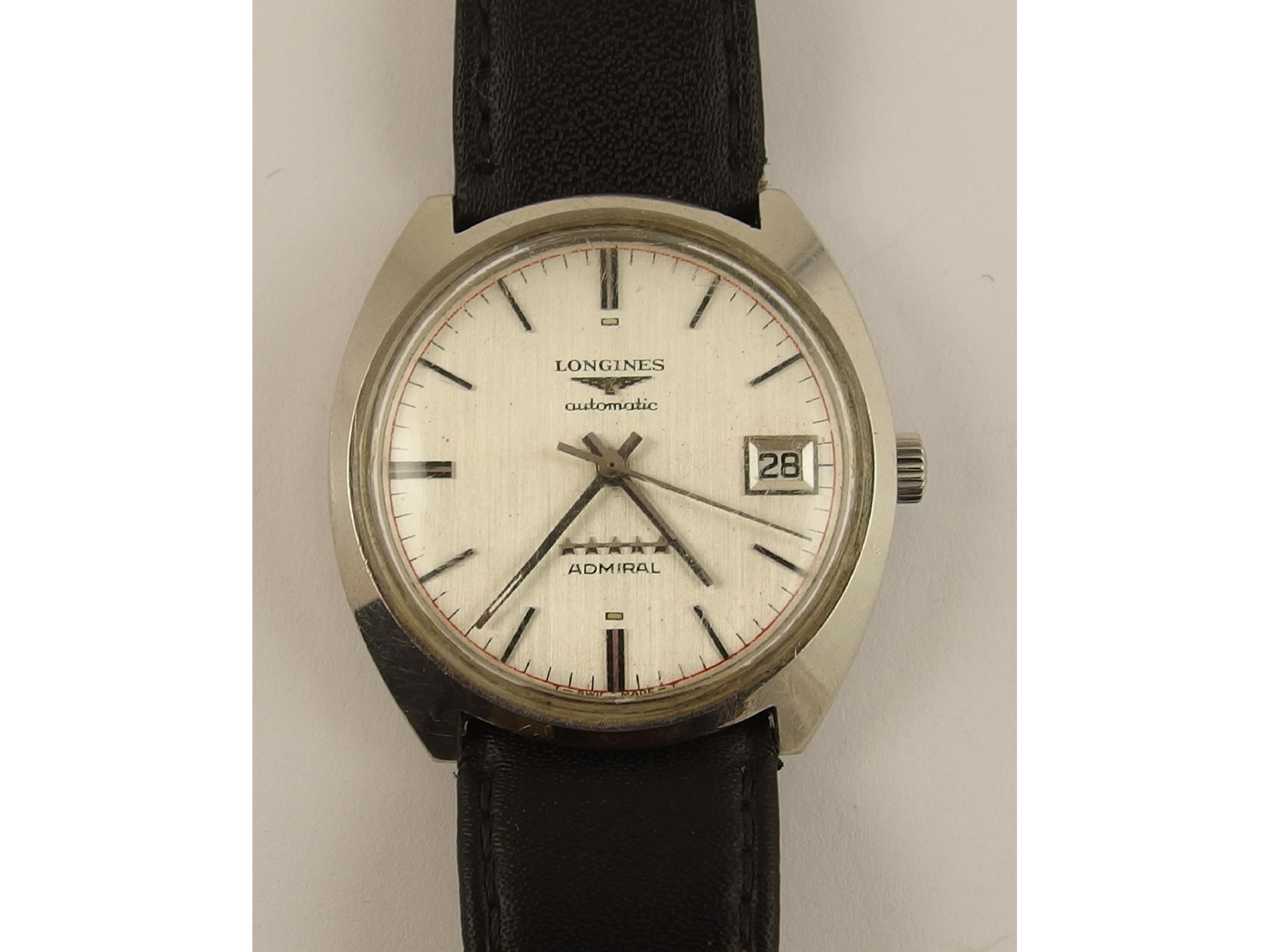 Appraisal: A gents vintage stainless steel Longines automatic Admiral