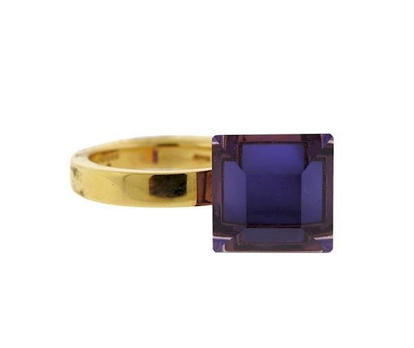 Appraisal: Gucci k Gold Amethyst Ring METAL k gold GEMSTONES amethyst