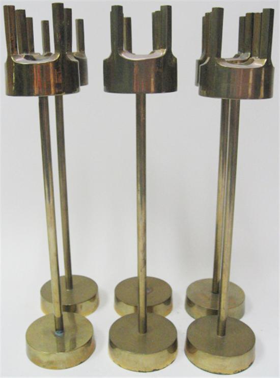 Appraisal: Six Brass Candle Holders c H