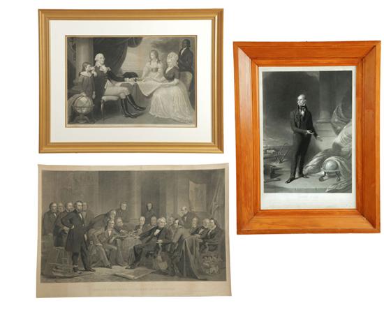 Appraisal: THREE PRINTS BY JOHN SARTAIN AMERICAN - Includes a full-length