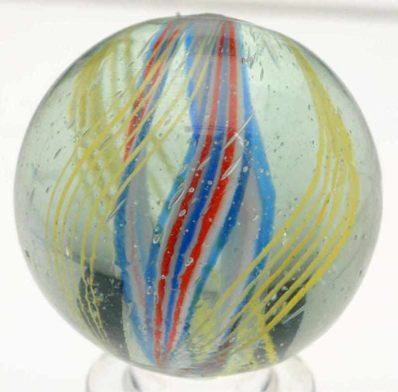 Appraisal: Divided Core Swirl Marble Red white and blue divided core