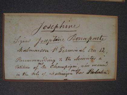 Appraisal: piece Autograph Letter Signed Bonaparte Josephine Chateau de Malmaison st