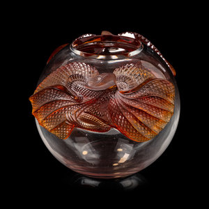 Appraisal: A Lalique Erimaki Vase Second Half th Century Height inches