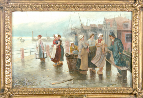 Appraisal: GEORGES BERTRAND - Britany Coast painted oil on wood panel