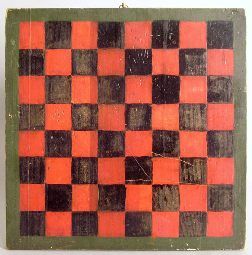 Appraisal: Painted checkerboard early th c x