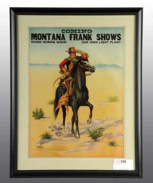 Appraisal: Framed Lithographed Montana Frank Poster Description Great image and color