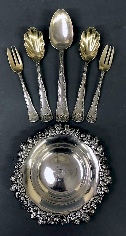 Appraisal: Tiffany Co Sterling Silver Flatware Dish Tiffany Co sterling silver