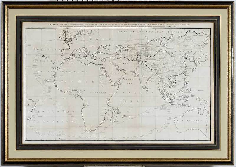 Appraisal: Eastern Hemisphere Asia Map Nichols engraved map titled A general