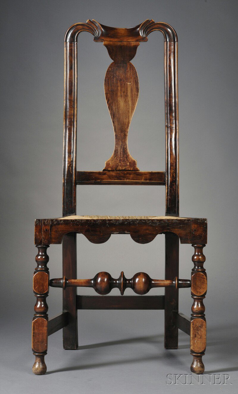 Appraisal: Queen Anne Carved Maple Side Chair probably Boston c -