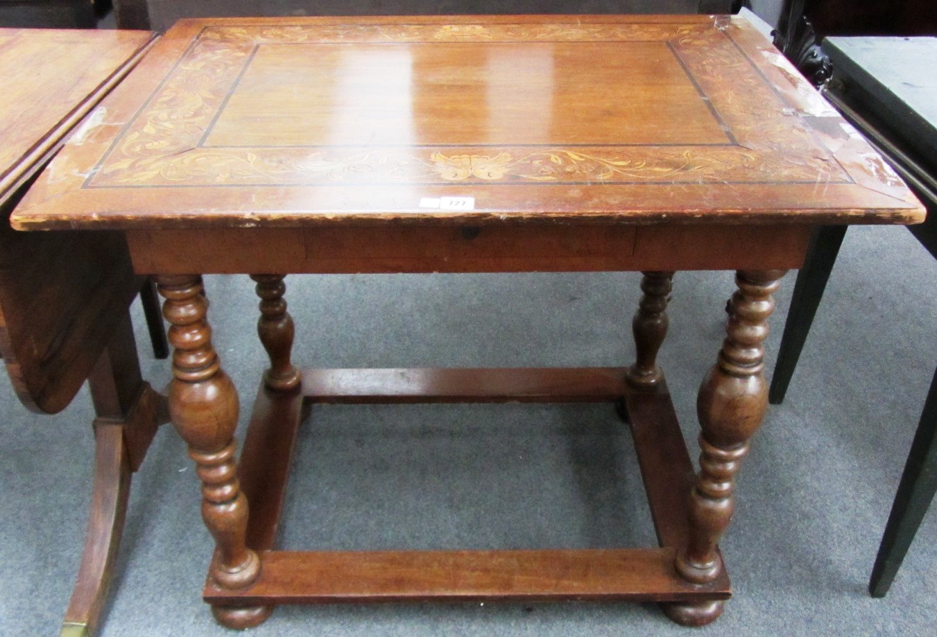 Appraisal: A th century Anglo Indian marquetry inlaid side table on