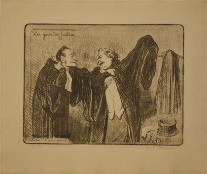 Appraisal: HONOR DAUMIER french - three etchings FROM LES GENS DE