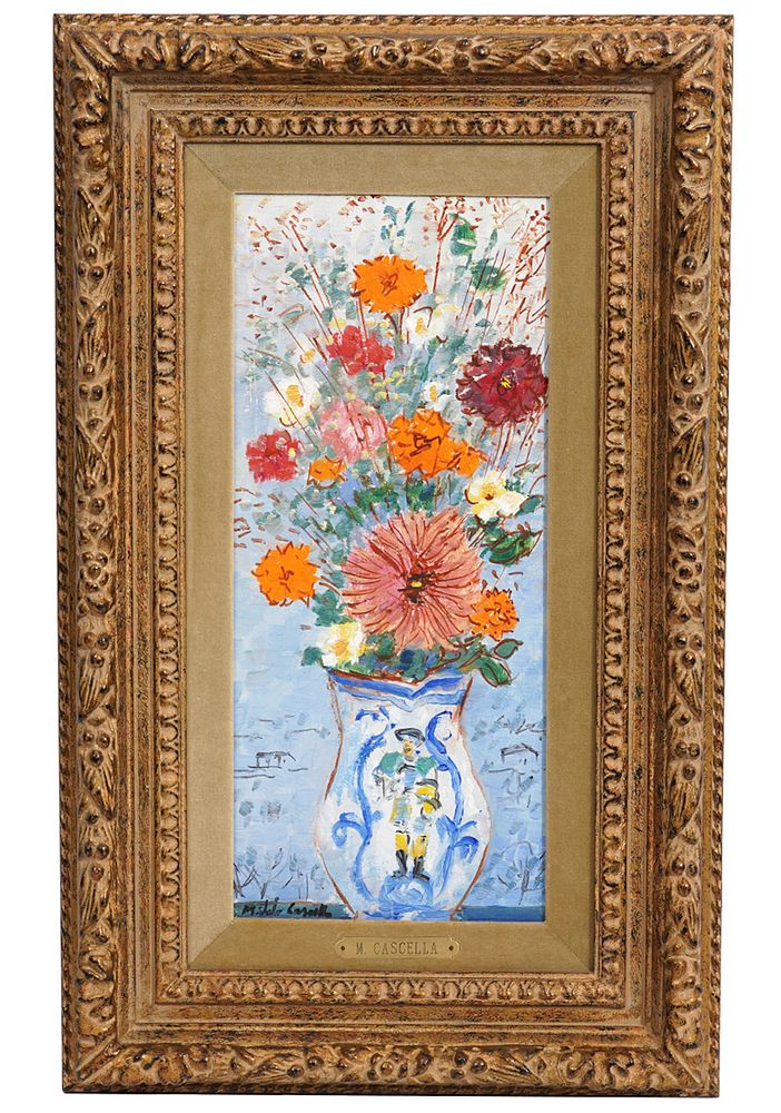 Appraisal: Michele Cascella 'Boquet with Ceramic Vase' O B Michele Cascella