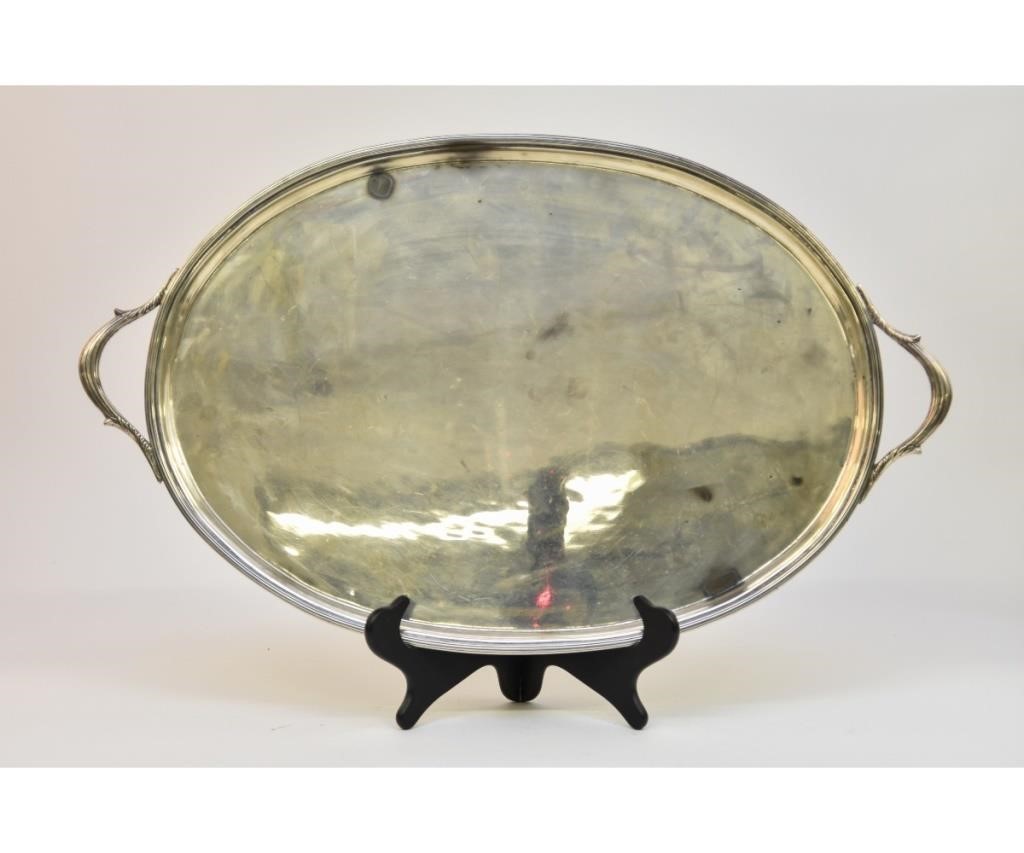 Appraisal: Sterling silver oval serving tray by J E Caldwell Philadelphia